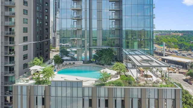 44 E Ave Unit 3801, Austin, TX 78701 - view of swimming pool with a city view