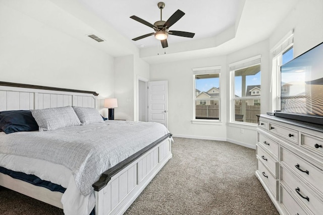 180 Yellowstone Dr, Kyle, TX 78640 - bedroom with light carpet and ceiling fan