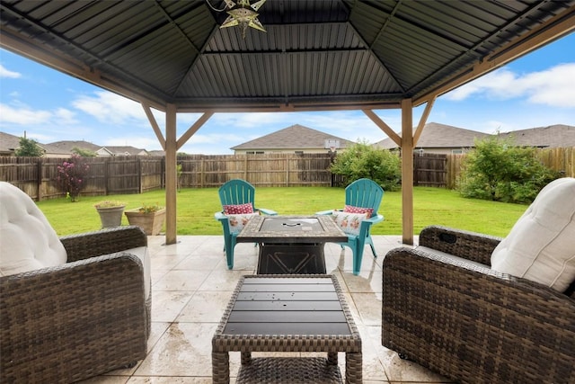 118 Craft St, Hutto, TX 78634 - fenced backyard featuring a gazebo and a patio area