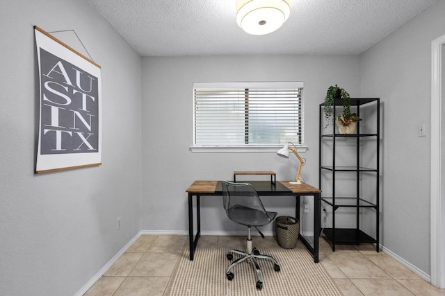 8406 Copano Dr, Austin, TX 78749 - tiled office featuring a textured ceiling and baseboards