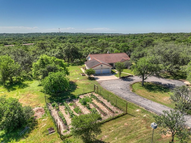 830 Palomino Ln, San Marcos, TX 78666 - aerial view of property and surrounding area featuring a heavily wooded area