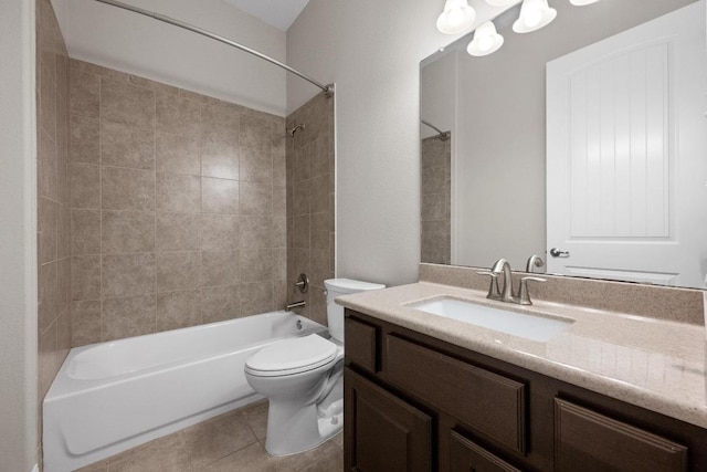 136 Firefall Ln, Austin, TX 78737 - full bathroom featuring vanity, washtub / shower combination, and tile patterned flooring