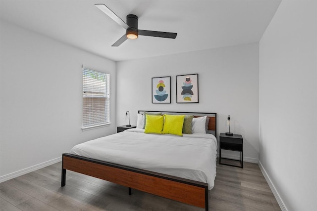 1509 Strickland Dr, Austin, TX 78748 - bedroom with wood finished floors and a ceiling fan