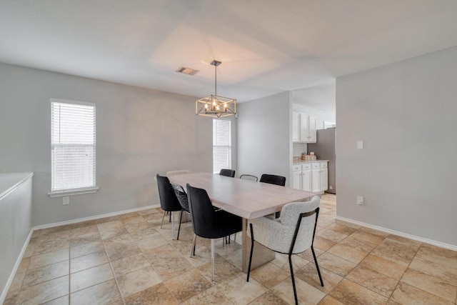 1511 Rhapsody Ridge Dr, Cedar Park, TX 78613 - dining space featuring a chandelier and baseboards
