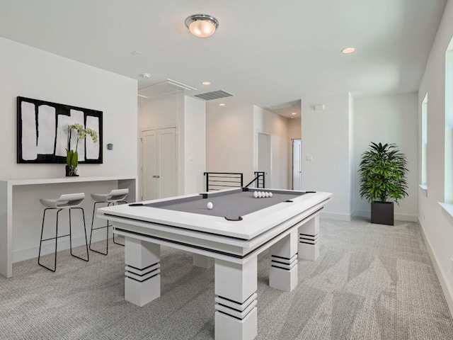 1531 N Red Bud Ln Unit 37, Round Rock, TX 78665 - game room featuring attic access, light carpet, and recessed lighting