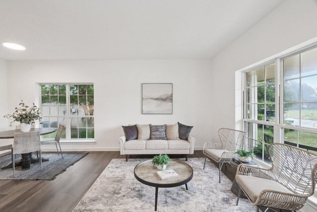 707 Mason St, Leander, TX 78641 - living room featuring wood finished floors and baseboards