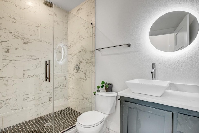 11300 Lake Dr, Austin, TX 78748 - bathroom with a shower stall and vanity