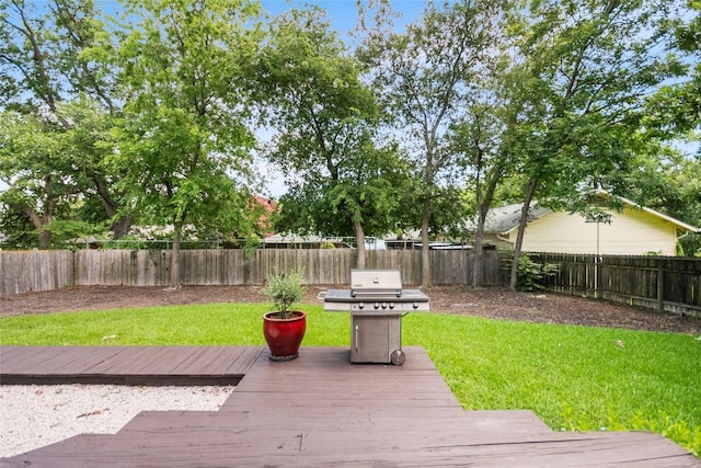 603 E Liberty Ave, Round Rock, TX 78664 - deck featuring a fenced backyard and area for grilling