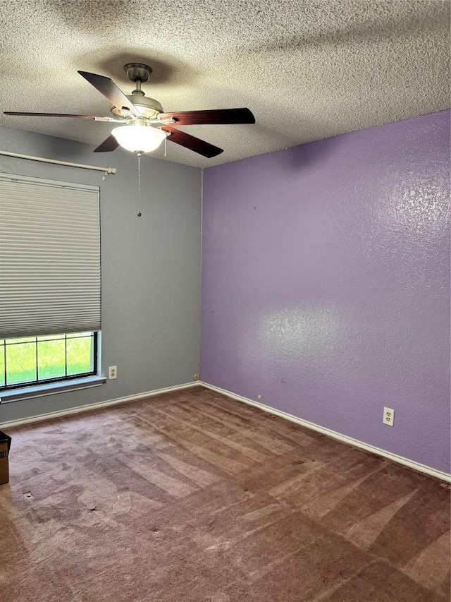 1000 Twin Creek Dr, Pflugerville, TX 78660 - empty room with carpet flooring, a ceiling fan, and a textured ceiling