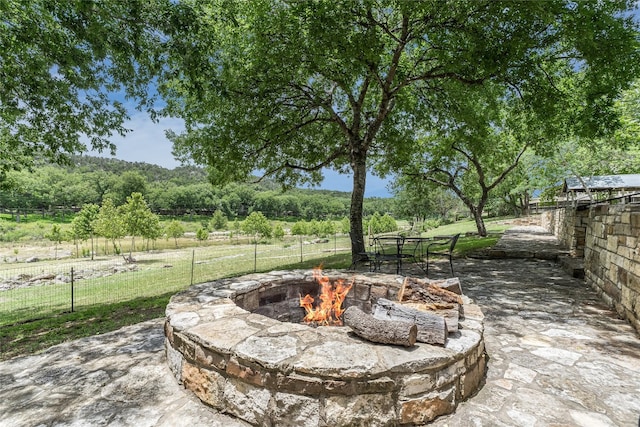2308 Flite Acres Rd, Wimberley, TX 78676 - view of patio / terrace featuring a fire pit