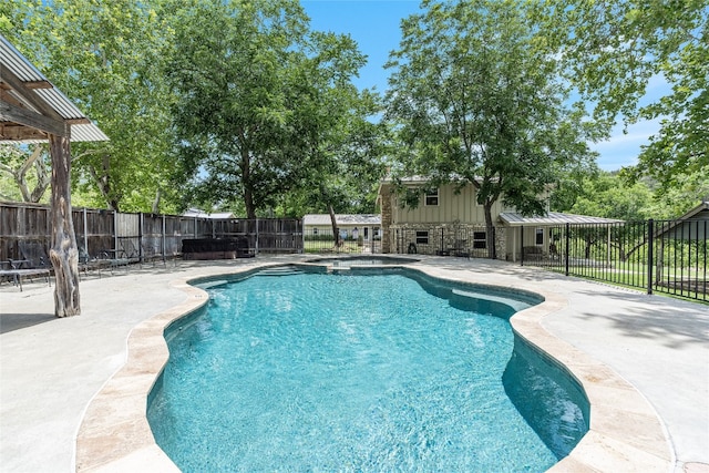 2308 Flite Acres Rd, Wimberley, TX 78676 - view of swimming pool with a patio and a fenced backyard