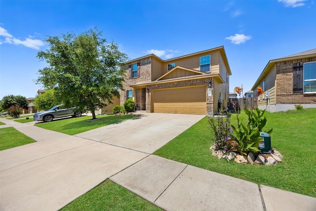9207 Sandyford Ct, Killeen, TX 76542 - view of front of house featuring concrete driveway, brick siding, and a front yard