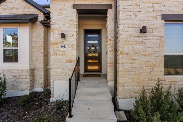 4612 Destination Way, Jonestown, TX 78645 - view of exterior entry featuring stone siding