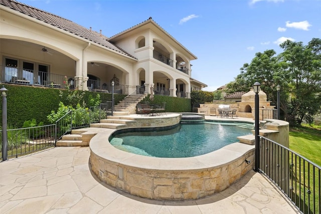 117 Bella Cima Dr, Austin, TX 78734 - view of swimming pool featuring a patio area and a pool with connected hot tub