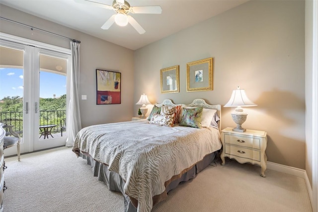 117 Bella Cima Dr, Austin, TX 78734 - bedroom with light colored carpet, access to outside, and ceiling fan