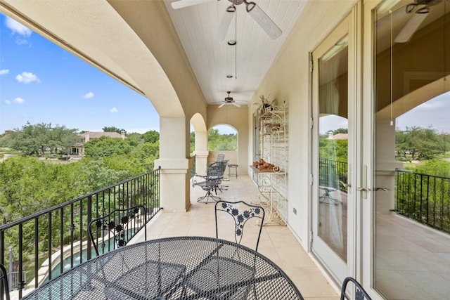 117 Bella Cima Dr, Austin, TX 78734 - balcony with a ceiling fan and outdoor dining area
