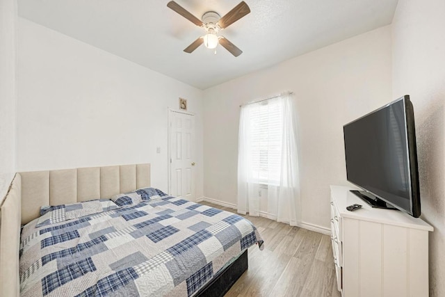 114 Crepe Myrtle Pkwy, Elgin, TX 78621 - bedroom featuring light wood-style flooring and ceiling fan