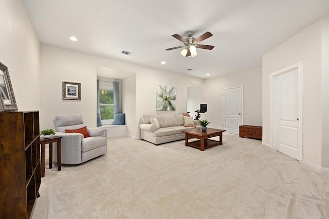 13410 Saddle Back Pass, Austin, TX 78738 - carpeted living room with ceiling fan and recessed lighting