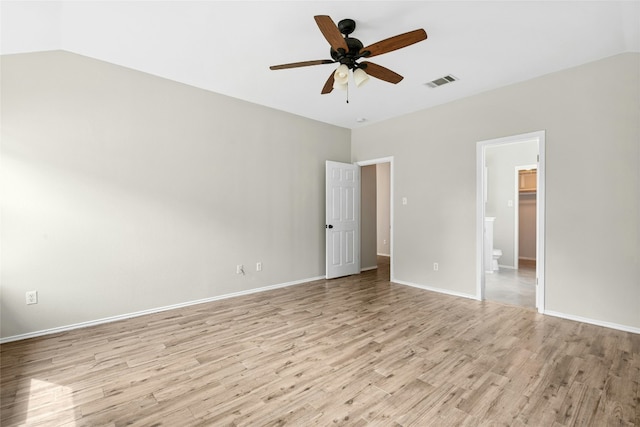 1612 Cora Marie Dr, Pflugerville, TX 78660 - spare room with light wood finished floors, a ceiling fan, and vaulted ceiling