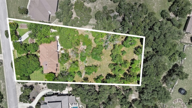 1403 Roaring Frk, Leander, TX 78641 - aerial view of property and surrounding area with property parcel outlined