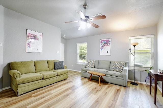 106 Wild Plum, San Marcos, TX 78666 - living area featuring light wood-type flooring and ceiling fan