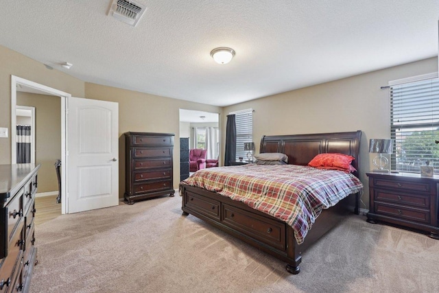 1124 Calla Lily Blvd, Leander, TX 78641 - bedroom with multiple windows, light colored carpet, and a textured ceiling