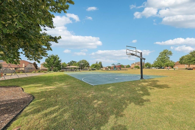 1124 Calla Lily Blvd, Leander, TX 78641 - view of sport court featuring a lawn and community basketball court