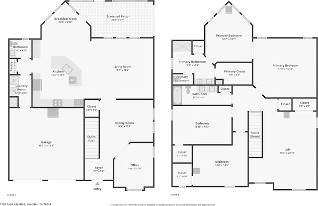 1124 Calla Lily Blvd, Leander, TX 78641 - view of property floor plan