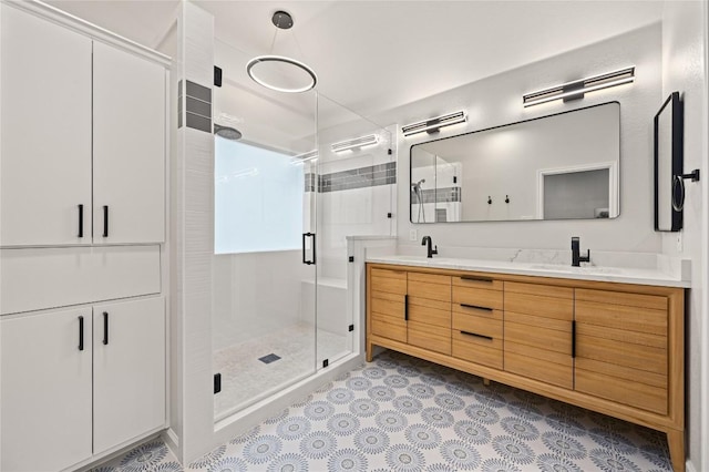 8721 Little Laura Dr, Austin, TX 78757 - full bath with double vanity and a stall shower