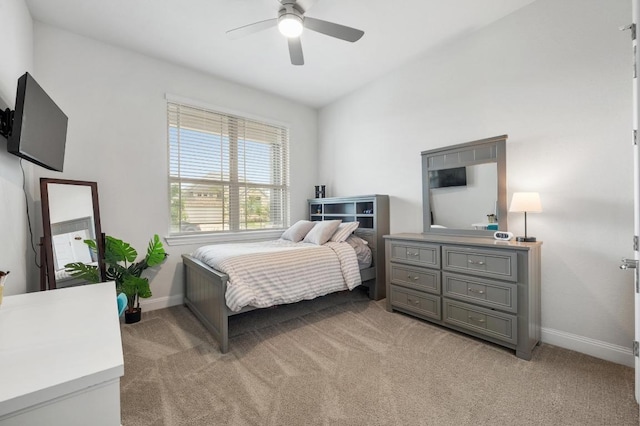 913 Landing Ln, Leander, TX 78641 - bedroom featuring light carpet and a ceiling fan