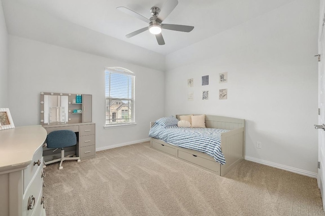 913 Landing Ln, Leander, TX 78641 - carpeted bedroom with a desk and ceiling fan