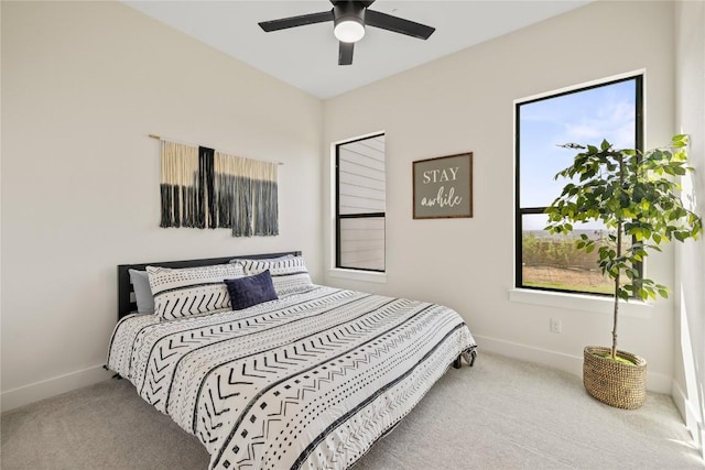 4100 Peak Look Out Dr, Austin, TX 78738 - bedroom with carpet, multiple windows, and a ceiling fan