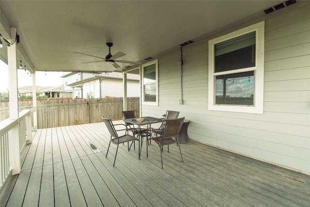 324 Millbrook Blvd, San Marcos, TX 78666 - wooden deck featuring outdoor dining space and ceiling fan