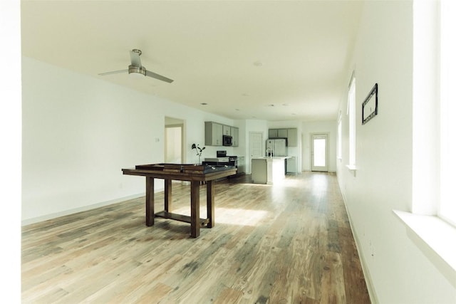 324 Millbrook Blvd, San Marcos, TX 78666 - rec room featuring light wood-style flooring and ceiling fan