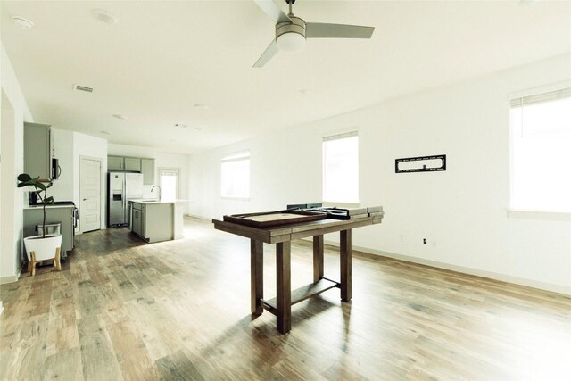 324 Millbrook Blvd, San Marcos, TX 78666 - recreation room with light wood-type flooring and ceiling fan