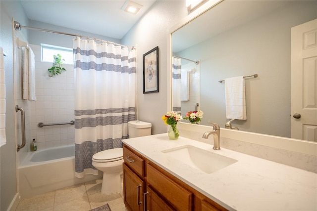 1410 Sherry Dr, Taylor, TX 76574 - bathroom featuring vanity, shower / bath combo with shower curtain, and tile patterned flooring