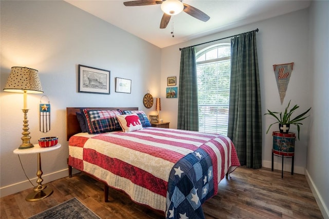 1410 Sherry Dr, Taylor, TX 76574 - bedroom featuring wood finished floors and ceiling fan