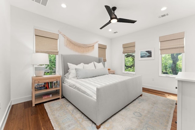606 Augusta Ave Unit 1, Austin, TX 78703 - bedroom featuring wood finished floors, recessed lighting, and a ceiling fan