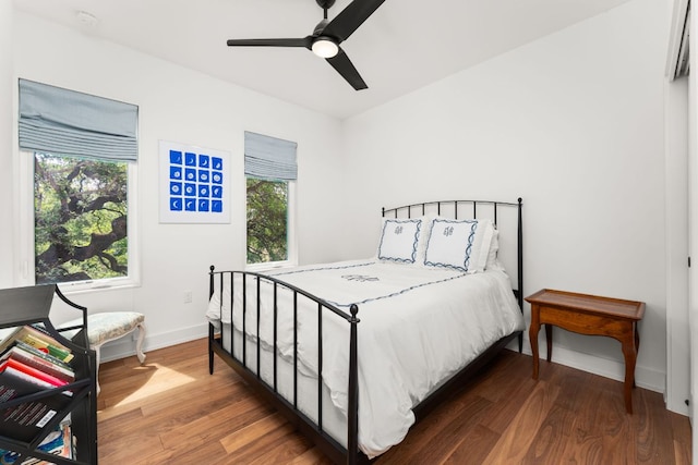606 Augusta Ave Unit 1, Austin, TX 78703 - bedroom with wood finished floors and a ceiling fan