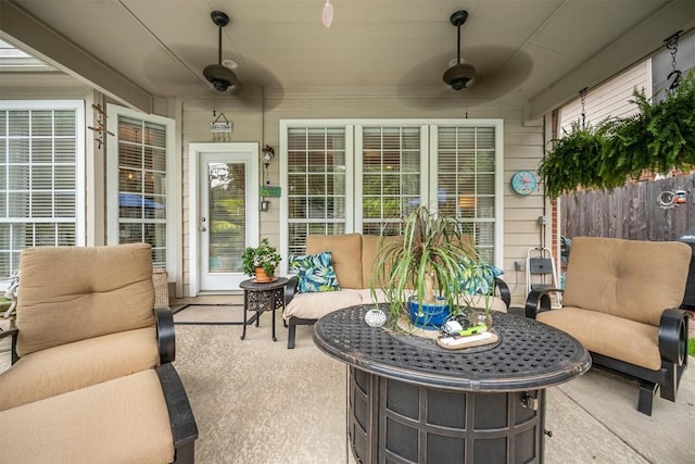 1215 Boerne Dr, Cedar Park, TX 78613 - view of patio / terrace with a ceiling fan and outdoor lounge area