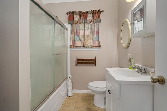 429 W 4th St, Flatonia, TX 78941 - full bath with vanity, enclosed tub / shower combo, and tile patterned floors