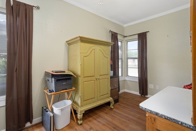 429 W 4th St, Flatonia, TX 78941 - office space with dark wood-style floors and crown molding