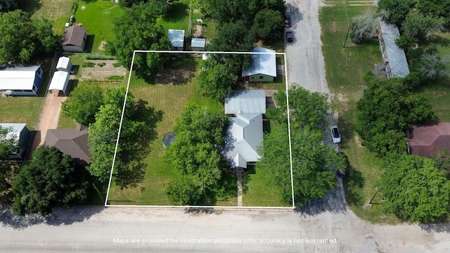429 W 4th St, Flatonia, TX 78941 - aerial overview of property's location with property parcel outlined