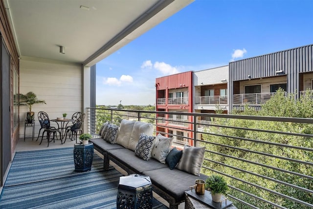 4361 S Congress Ave Unit 435, Austin, TX 78745 - balcony featuring an outdoor hangout area