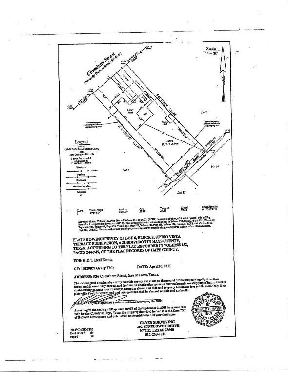 936 Cheatham St, San Marcos, TX 78666 - survey map / technical document