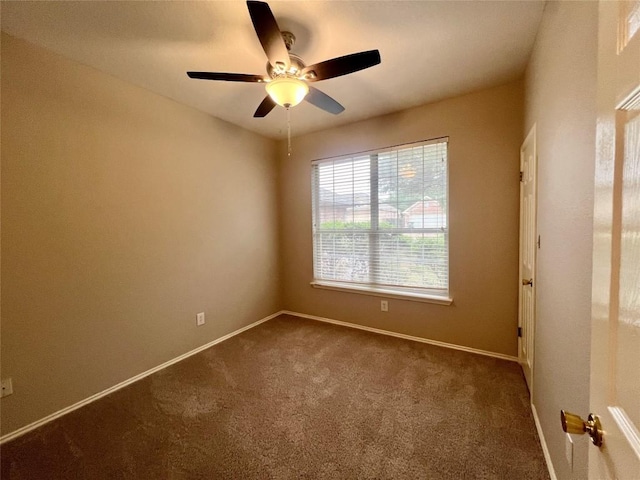 612 Thrush Dr, Leander, TX 78641 - spare room with dark carpet and a ceiling fan