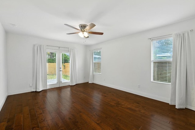 1612 Westmoor Dr, Austin, TX 78723 - spare room with ceiling fan, hardwood / wood-style floors, and french doors