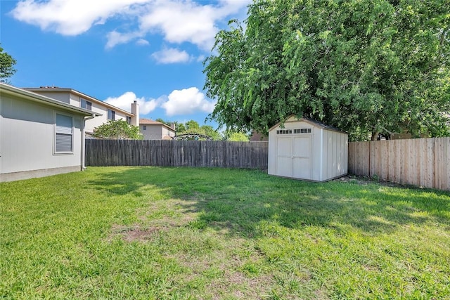 100 Grant Cv, Hutto, TX 78634 - fenced backyard featuring a storage unit