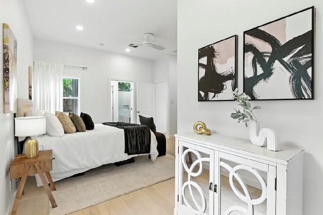 4508 Chiappero Trl, Austin, TX 78731 - bedroom featuring light wood finished floors and recessed lighting