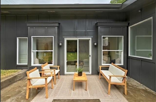 4508 Chiappero Trl, Austin, TX 78731 - property entrance featuring board and batten siding
